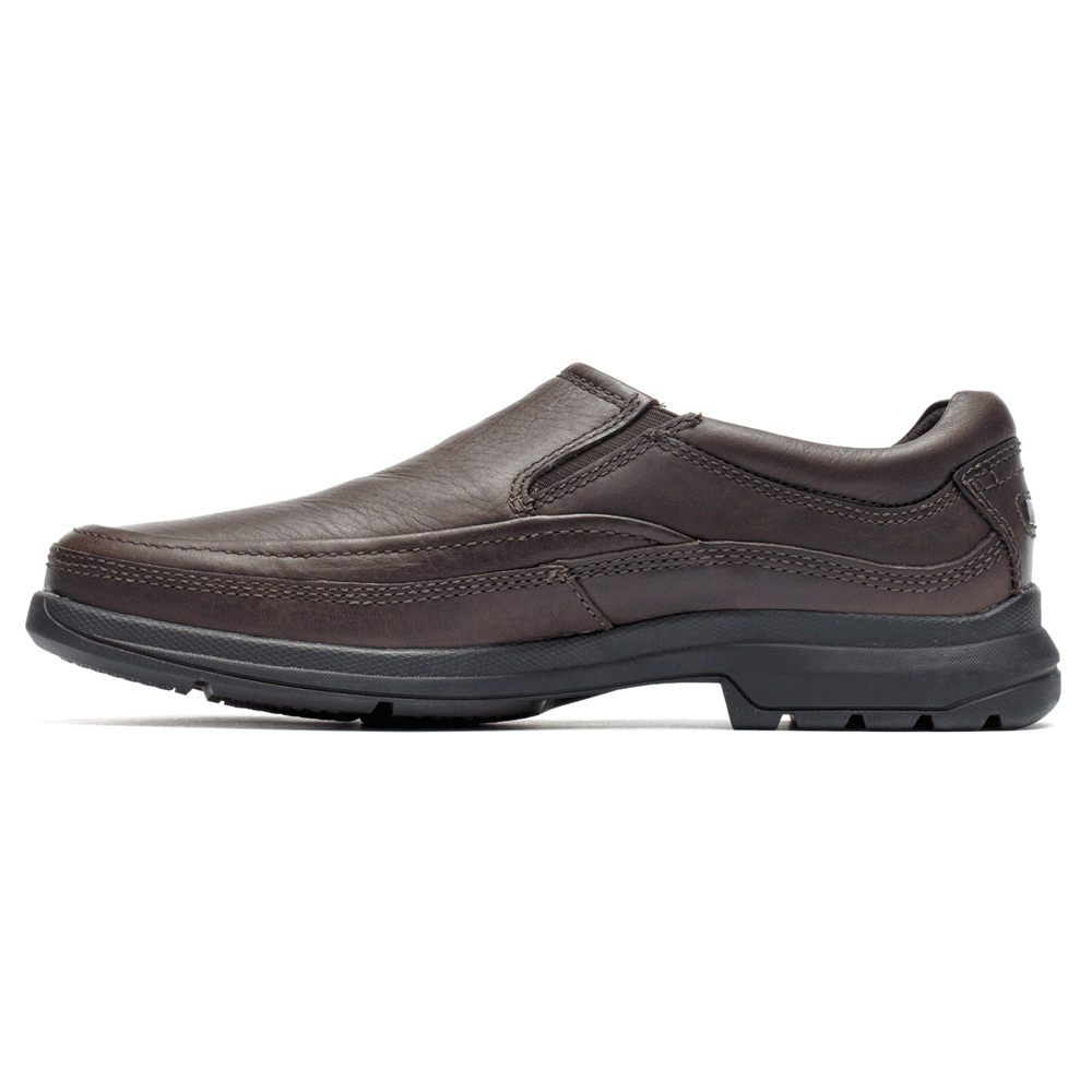 Sapato Vela Rockport Homem Marrom Escuro - Barrows Loft Moc - 78409WJGM